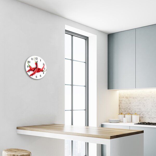 Sklenené hodiny okrúhle Chilli fi 30 cm