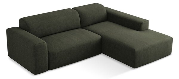 Zelená rohová pohovka (pravý roh/s leňoškou) Keli – Makamii