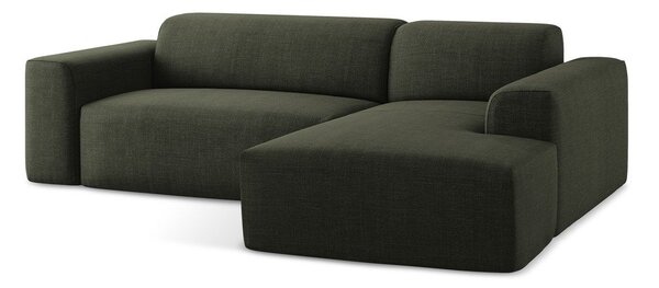 Zelená rohová pohovka (pravý roh/s leňoškou) Keli – Makamii