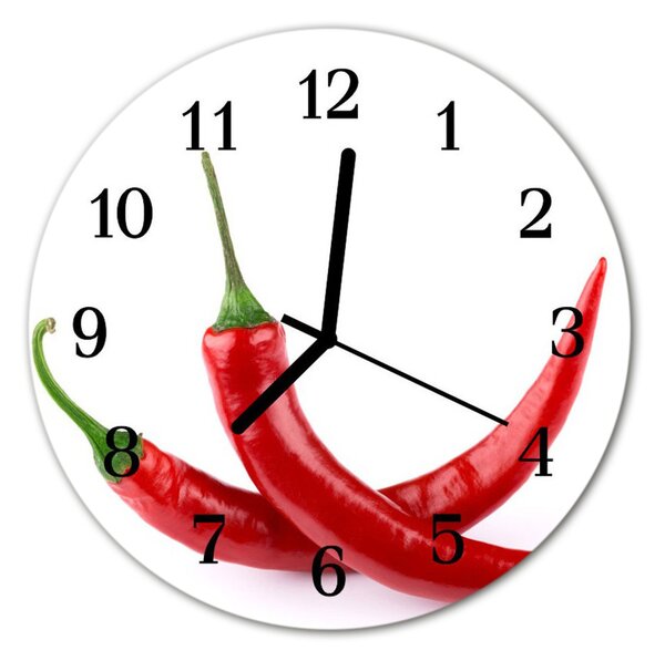 Sklenené hodiny okrúhle Chilli fi 30 cm