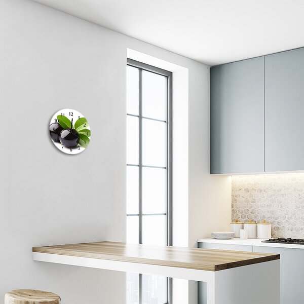Sklenené hodiny okrúhle Olivy fi 30 cm