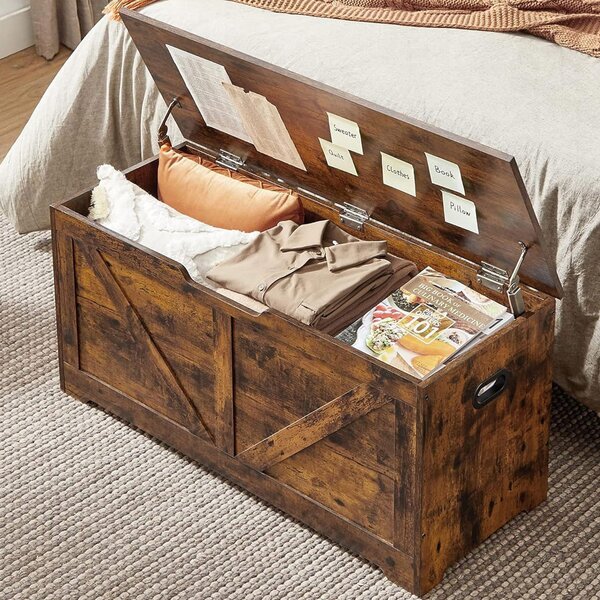 Úložný box s vekom TAYLOR 100x40 cm, rustikálne hnedý