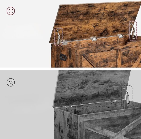 Úložný box s vekom TAYLOR 100x40 cm, rustikálne hnedý