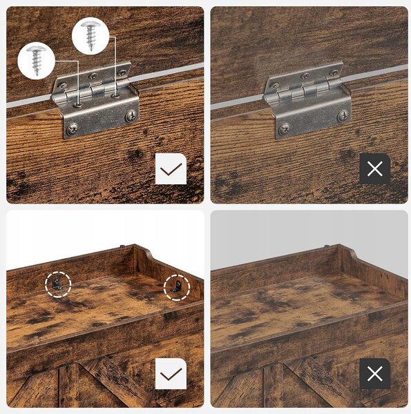 Úložný box s vekom TAYLOR 100x40 cm, rustikálne hnedý