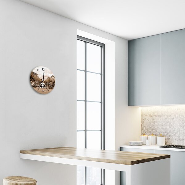 Sklenené hodiny okrúhle Amsterdam fi 30 cm