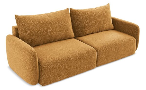 Oranžová rozkladacia/s úložným priestorom pohovka 238 cm Kalena – Makamii