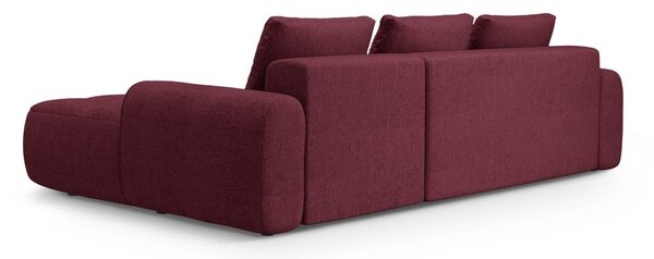 Vínovočervená rozkladacia/s úložným priestorom rohová pohovka (pravý roh/s leňoškou) Linz – Cosmopolitan Design