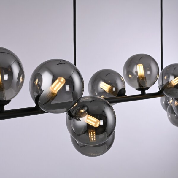 Schöner Wohnen 14504-18 - LED závesný luster DUBAI 13xG9/3W/230V čierna/dymová