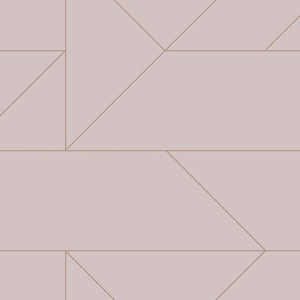 Staroružová geometrická vliesová tapeta, metalické línie 347721, City Chic, Origin
