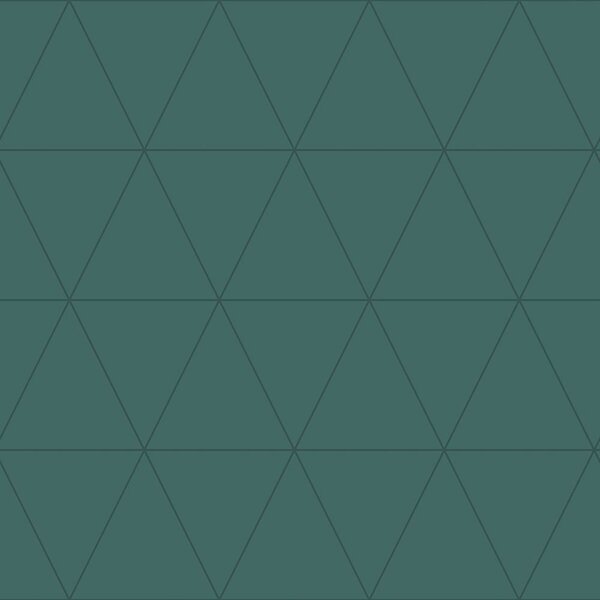 Zelená vliesová tapeta, metalické obrysy trojuholníkov 347717, City Chic, Origin