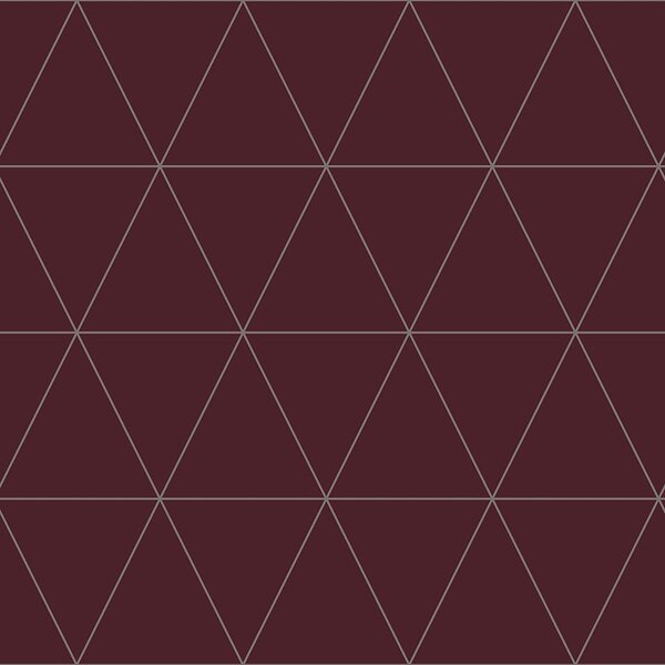 Vínová vliesová tapeta, strieborné obrysy trojuholníkov 347718, City Chic, Origin