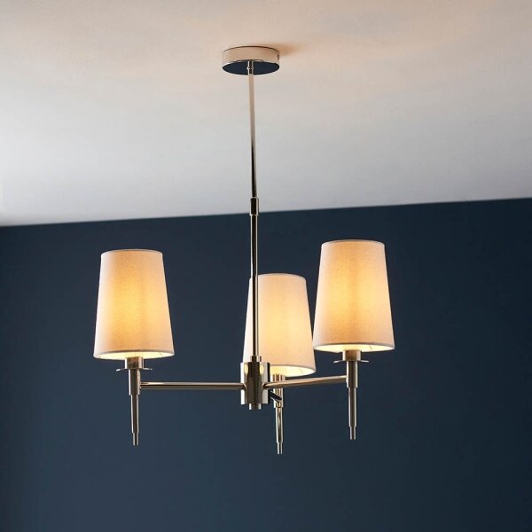 Endon 99455 - Luster na tyči 3xE14/6W/230V lesklý chróm/biela