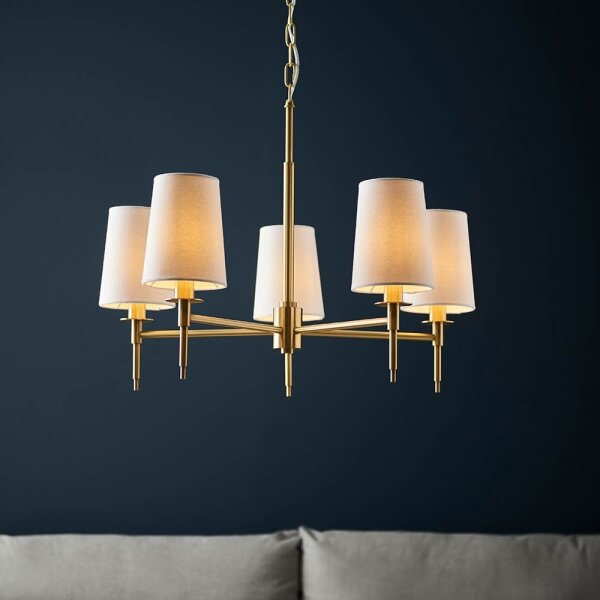 Endon 99458 - Závesný luster na reťazi 5xE14/6W/230V zlatá/biela
