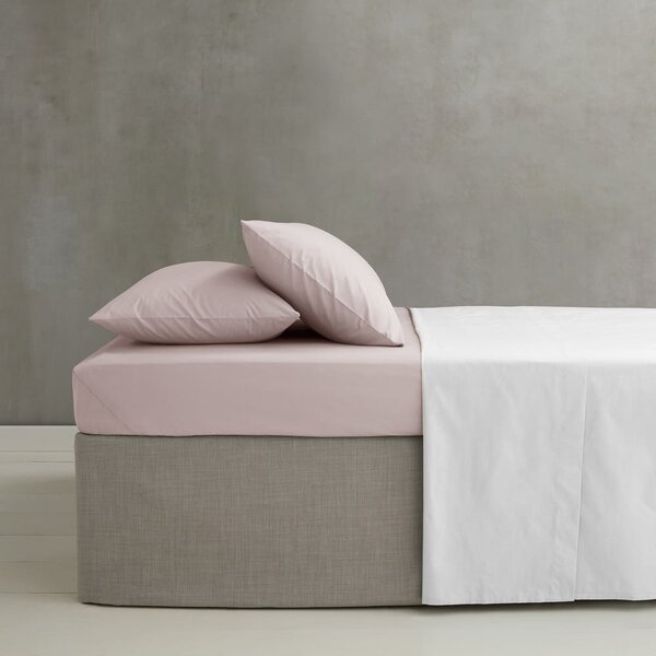 Svetloružová napínacia perkálová plachta 90x190 cm Easy Iron Percale – Catherine Lansfield