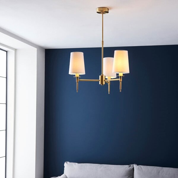 Endon 99456 - Luster na tyči 3xE14/6W/230V zlatý/biely