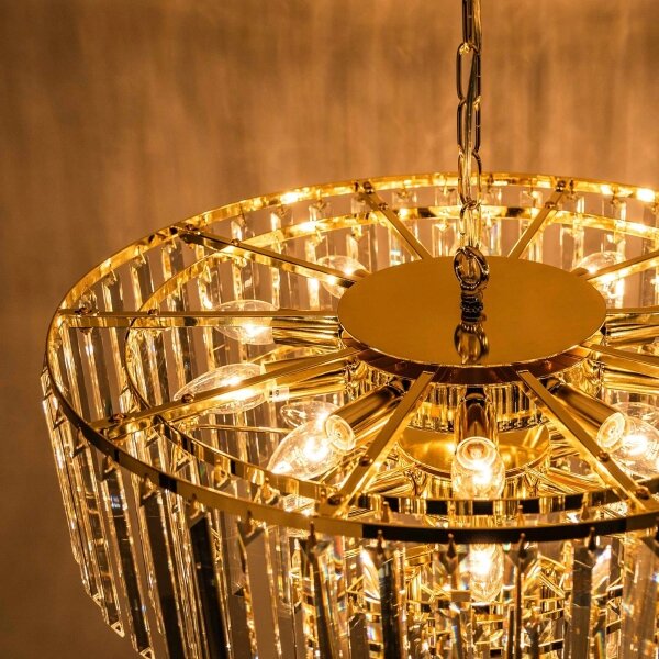 Zuma Line 17701/20-GLD - Luster na reťazi VERSAILLES 20xE14/40W/230V zlatý