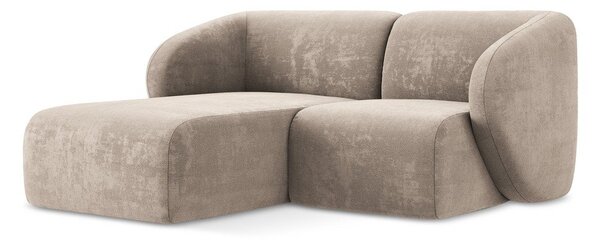 Svetlohnedá ženilková rohová pohovka (ľavý roh/s leňoškou) Lani – Makamii