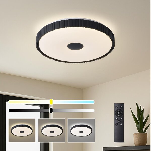 Brilagi - stmievateľné LED stropné svietidlo CORVO LED/72W/230V 3000-6000K čierne, priemer 50 cm + diaľkové ovládanie