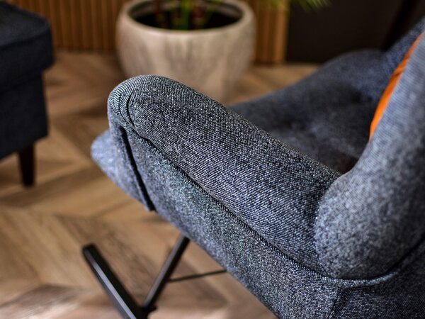 NovýNábytok.sk Relaxačné kreslo Laurentino (sivá + čierna). Akcia -11%. Vlastná spoľahlivá doprava až k Vám domov. 1135897