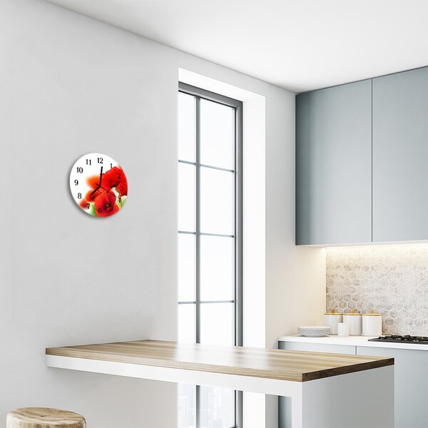 Sklenené hodiny okrúhle Maki fi 30 cm