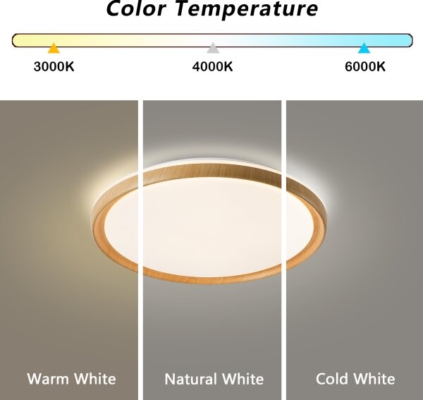 Brilagi-LED stmievateľné stropné svietidlo RIVO LED/72W/230V 3000-6000K drevený dekor pr. 50 cm + diaľkové ovládanie