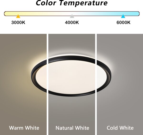 Brilagi - RIVO LED stmievateľné stropné svietidlo LED/72W/230V 3000-6000K, čierne, priemer 50 cm, s diaľkovým ovládaním