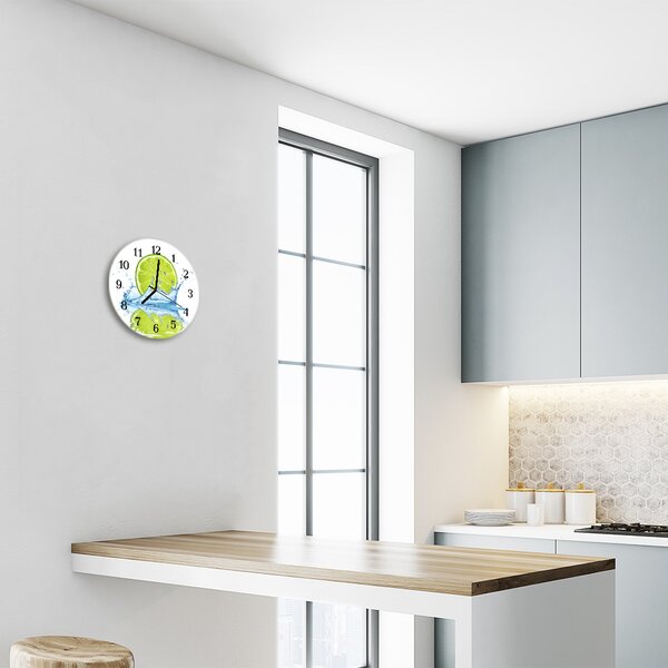 Sklenené hodiny okrúhle Voda z vápna fi 30 cm