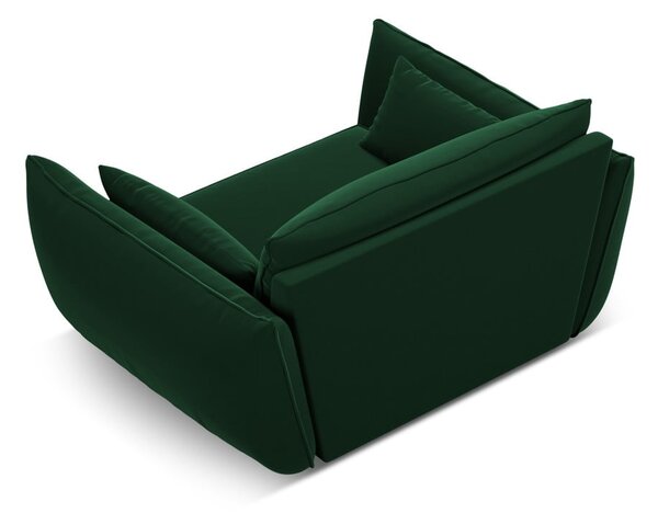 Tmavozelené zamatové kreslo Vanda – Mazzini Sofas
