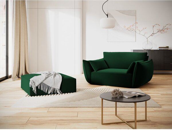 Tmavozelené zamatové kreslo Vanda – Mazzini Sofas