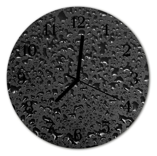 Sklenené hodiny okrúhle Kvapky vody fi 30 cm