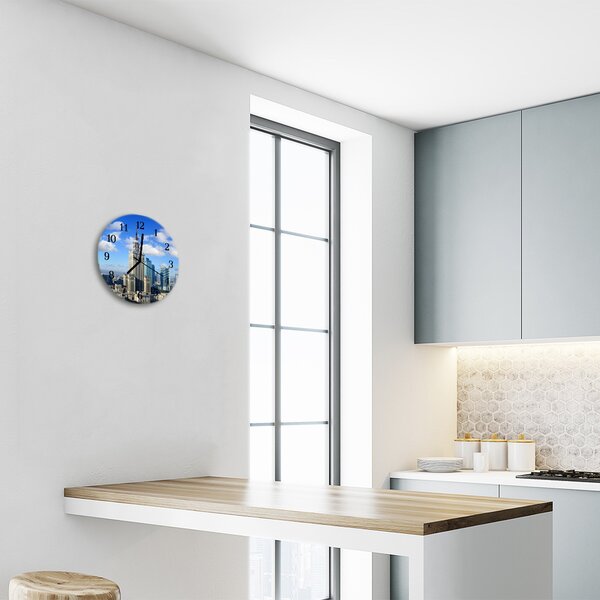 Sklenené hodiny okrúhle Warsaw fi 30 cm