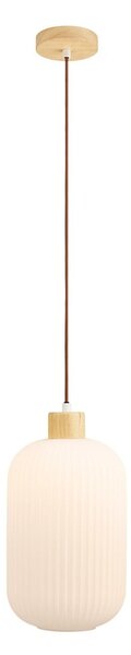 Biele závesné svietidlo so skleneným tienidlom ø 20 cm Argalo – House Nordic
