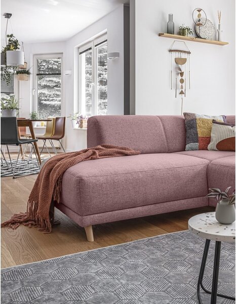 Ružová rozkladacia/s úložným priestorom rohová pohovka (ľavý roh/do L) Classy Sophie – Miuform