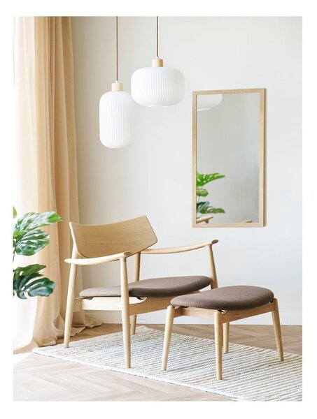 Biele závesné svietidlo so skleneným tienidlom ø 30 cm Argalo – House Nordic