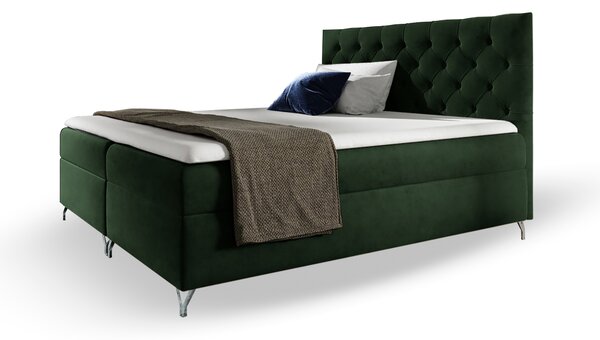 Wilsondo Čalúnená boxspring posteľ s matracom Guliette 120x200 - zelená