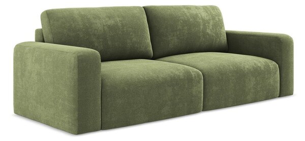 Zelená ženilková rozkladacia/s úložným priestorom pohovka 252 cm Kona – Makamii