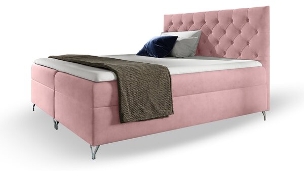 Wilsondo Čalúnená boxspring posteľ s matracom Guliette 120x200 - ružová