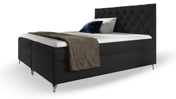 Wilsondo Čalúnená boxspring posteľ s matracom Guliette 120x200 - čierna