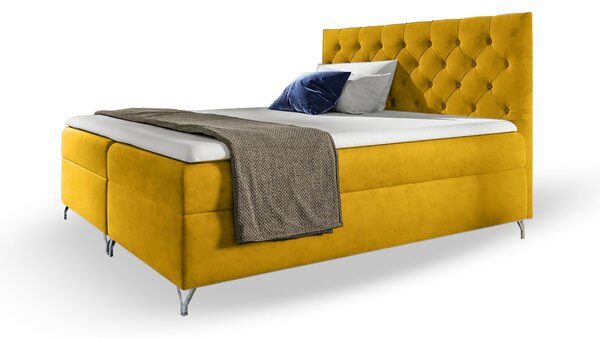 Wilsondo Čalúnená boxspring posteľ s matracom Guliette 120x200 - žltá
