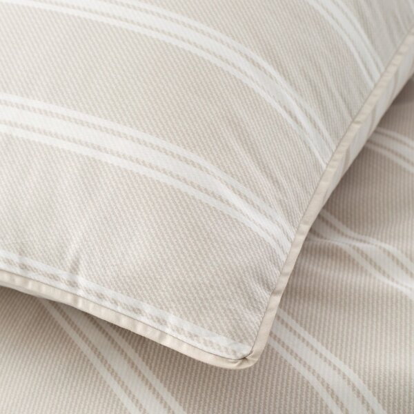Béžové bavlnené predĺžené obliečky na dvojlôžko 230x220 cm Ashford Stripe – Bianca