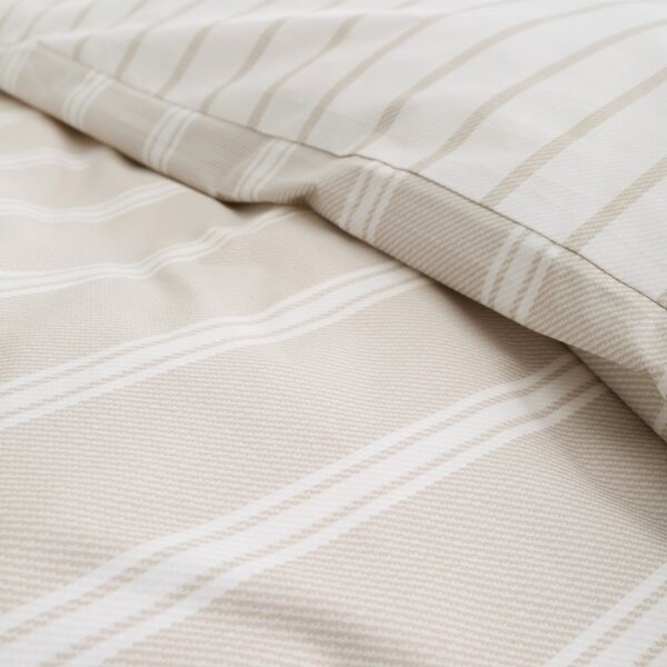 Béžové bavlnené predĺžené obliečky na dvojlôžko 230x220 cm Ashford Stripe – Bianca