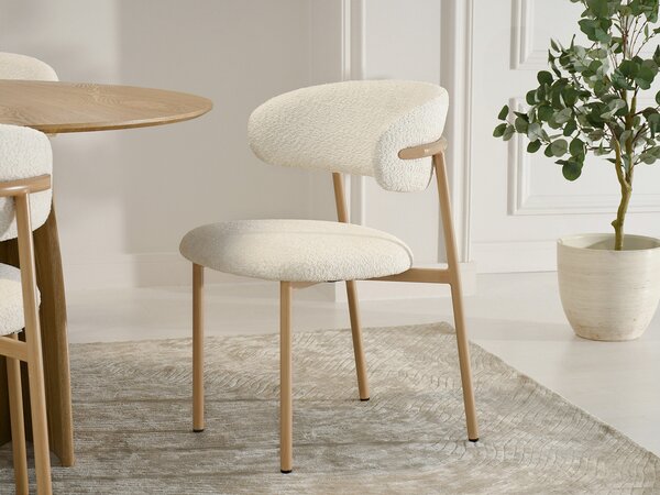 NovýNábytok.sk Jedálenská stolička Iraquies (krémová + dub). Akcia -12%. Vlastná spoľahlivá doprava až k Vám domov. 1136532