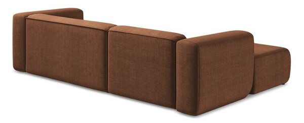 Rohová pohovka v terakotovej farbe (ľavý roh/s leňoškou) Ekahi – Makamii