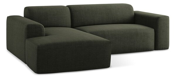 Zelená rohová pohovka (ľavý roh/s leňoškou) Keli – Makamii