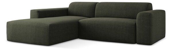 Zelená rohová pohovka (ľavý roh/s leňoškou) Keli – Makamii