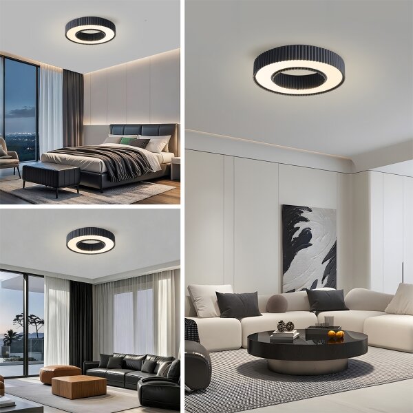 Brilagi - stmievateľné LED stropné svietidlo LUMIX LED/48W/230V 3000-6000K čierne pr. 50 cm + diaľkový ovládač