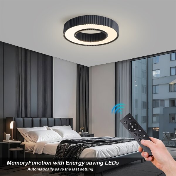 Brilagi - stmievateľné LED stropné svietidlo LUMIX LED/48W/230V 3000-6000K čierne pr. 50 cm + diaľkový ovládač