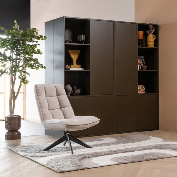 Tmavohnedá modulárna skrinka z borovicového dreva 108x215 cm Meggy – WOOOD