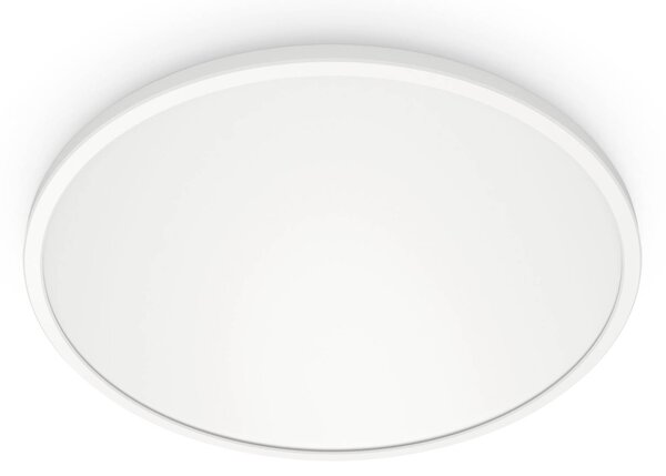 WiZ SuperSlim LED stropné svetlo Ø29cm biele, Biela / opálová, Obývacia izba / jedáleň, Plast, Moderný, Závesné svietidlo
