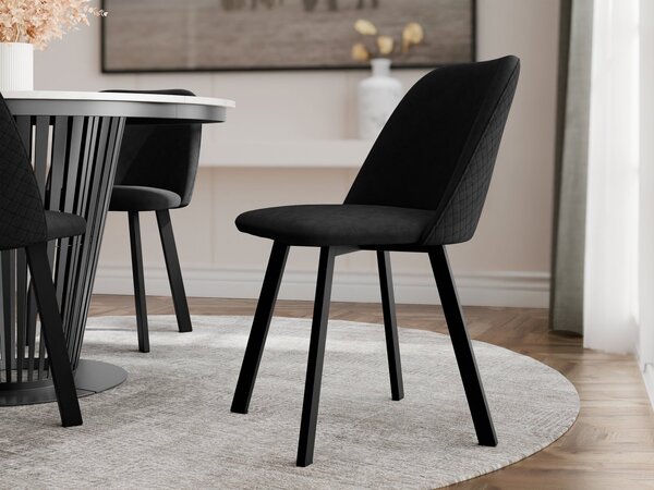 Mirjan24 Čalúnená jedálenská stolička JK109, Dostupné poťahy: Uttario Velvet 2980 + Uttario Velvet Pik 2980, Dostupné farby: čierna 5903211518737